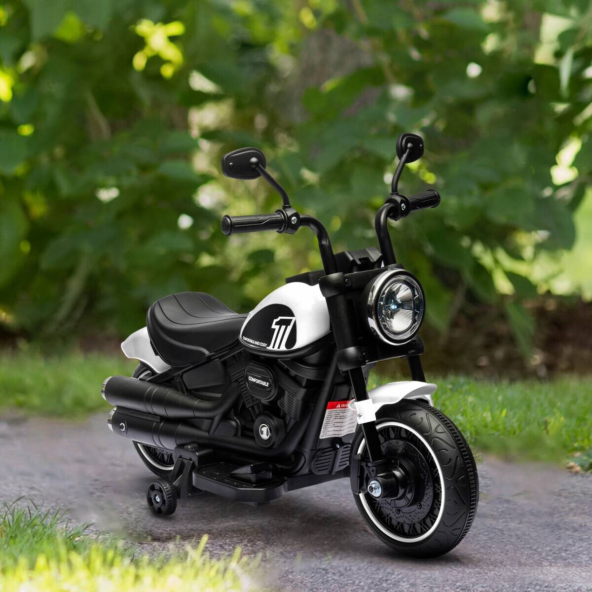 HOMCOM Kinder-Elektromotorrad schwarz B/H/L: ca. 42x57x76 cm