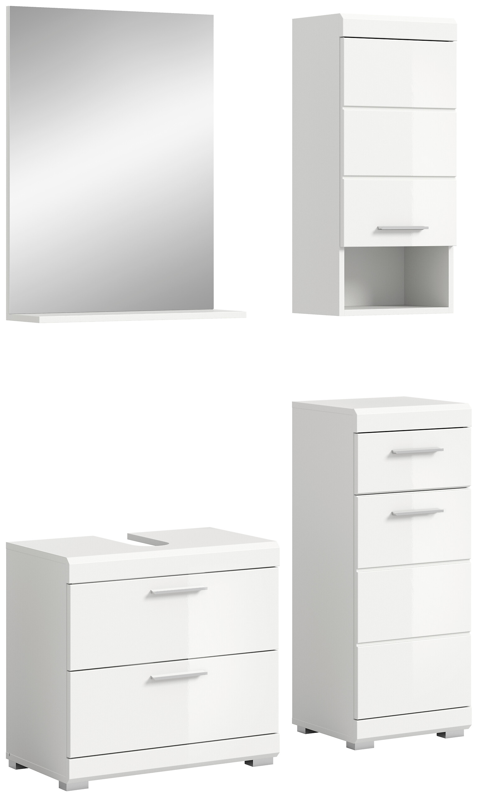 Badezimmer-Set Scout weiß weiß Hochglanz B/H/T: ca. 112x191x37 cm