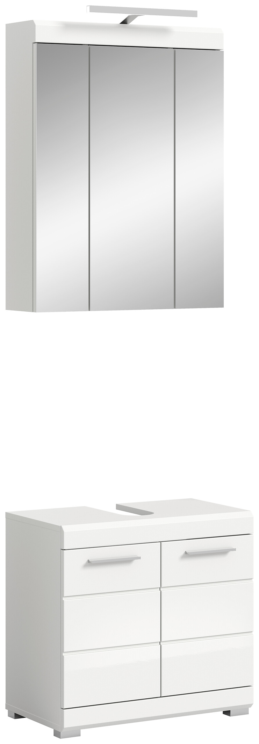 Badezimmer-Set Scout weiß weiß Hochglanz B/H/T: ca. 60x191x34 cm Badezimmer-Set Scout weiß weiß Hochglanz B/H/T: ca. 60x191x34 cm