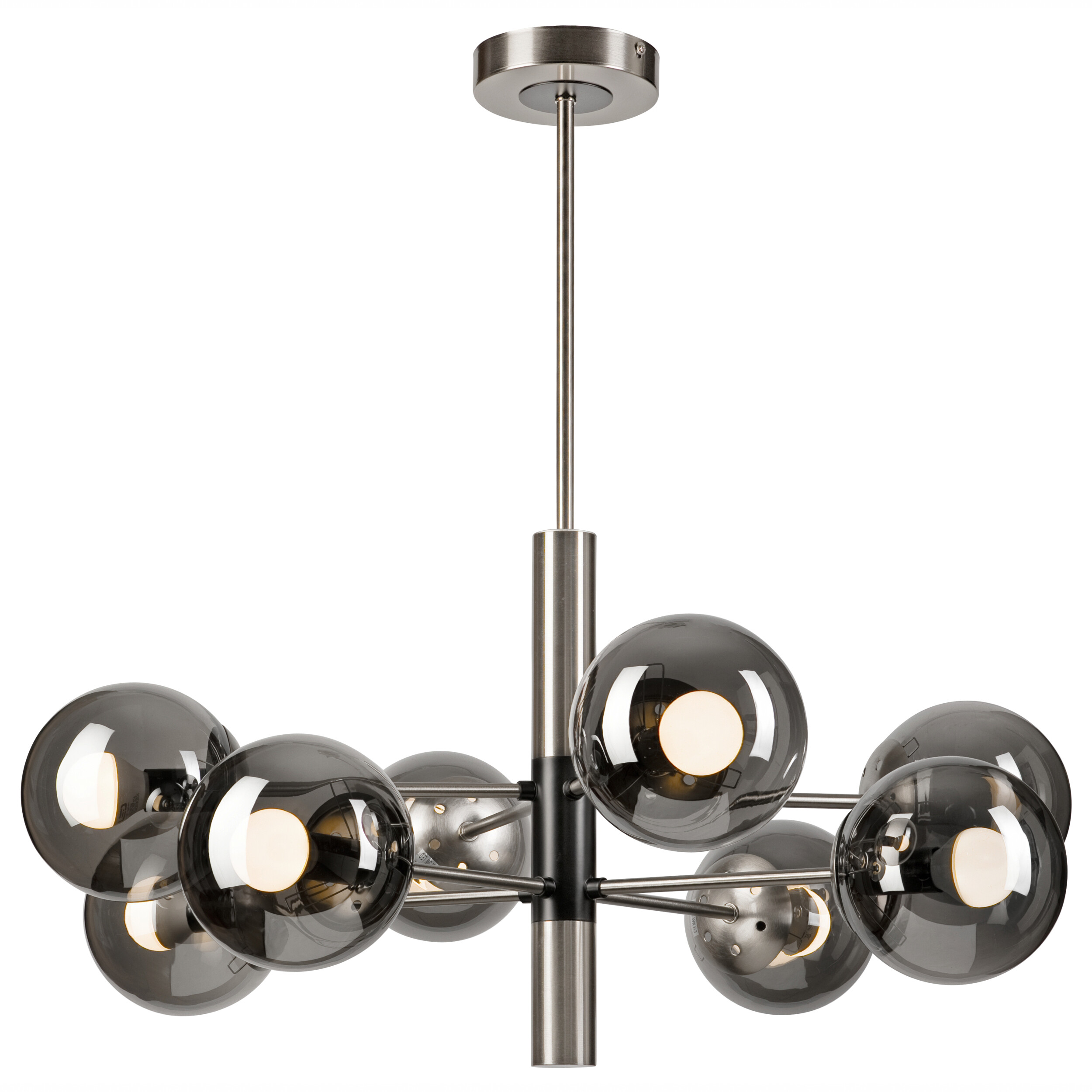 Lamkur Deckenleuchte Chrom Stahl Glas B/H/L: ca. 66x68x66 cm E14 8 Brennstellen