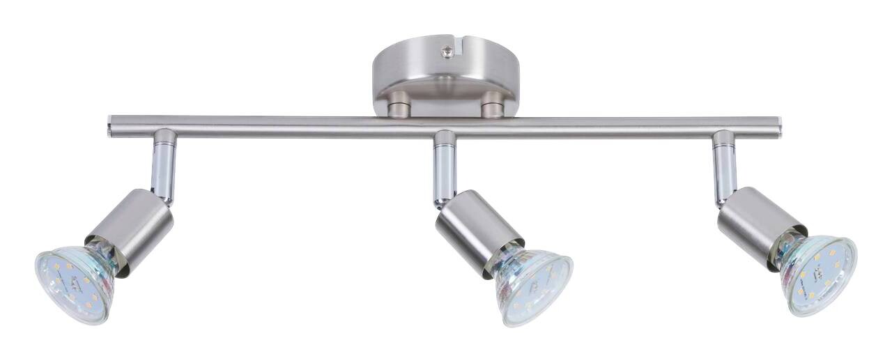 POCOline Spotbalken Joris nickel matt Metall L: ca. 36 cm GU10 3 Brennstellen