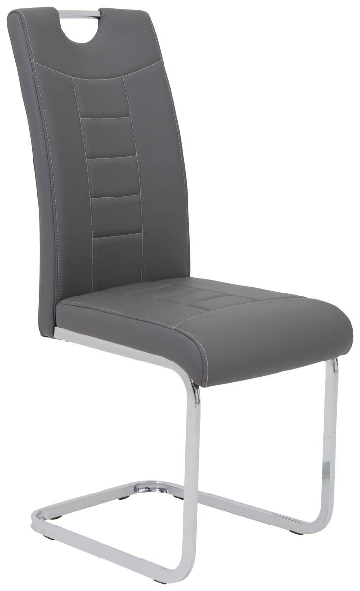 Schwingstuhl Ruby 4er Set grau Kunstleder B/H/T: ca. 44x103x60 cm