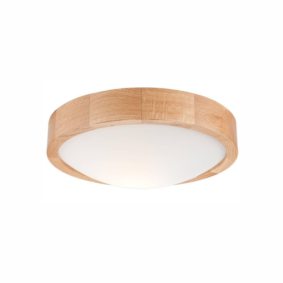 Lamkur Deckenleuchte Anello Eiche Glas Holz H/L: ca. 8x27 cm E27 1 Brennstellen