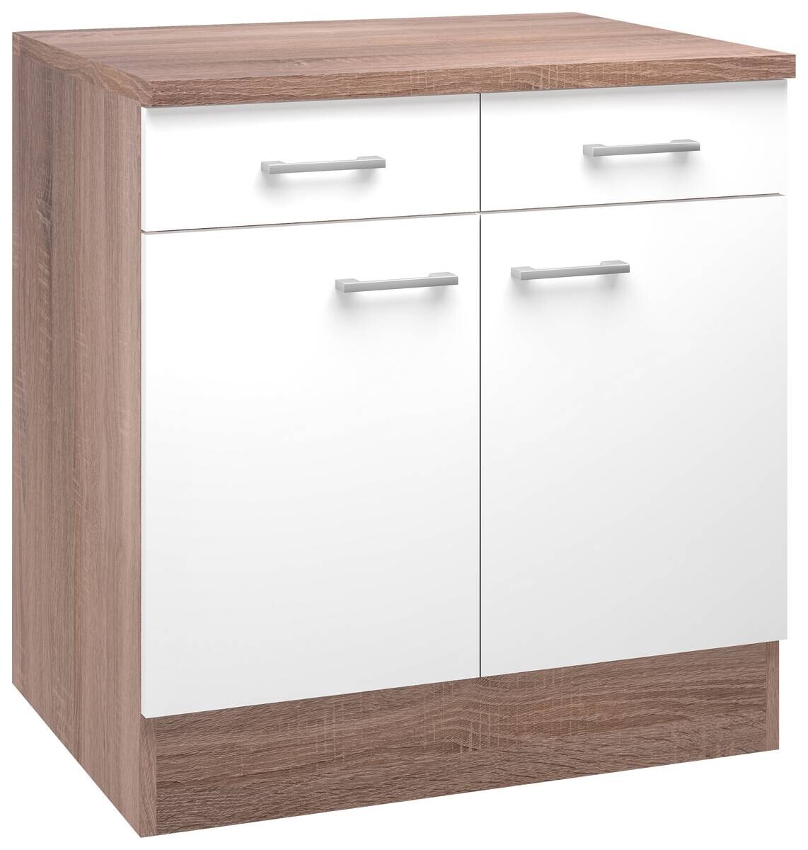 Unterschrank Samoa weiß Eiche Nachbildung B/H/T: ca. 80x85x60 cm