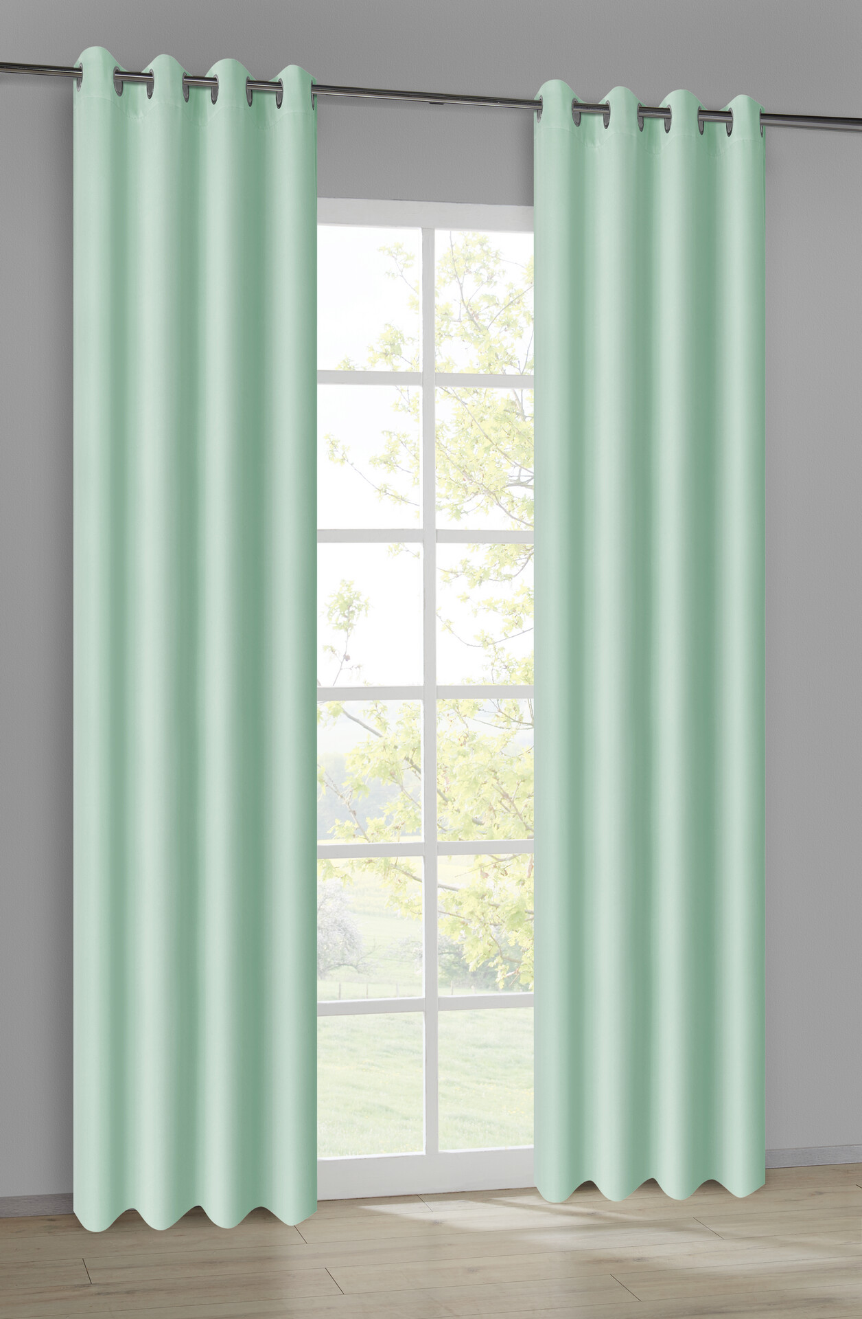 ACUS design collection Ösenvorhang Barnaby salbei B/L: ca. 140x235 cm