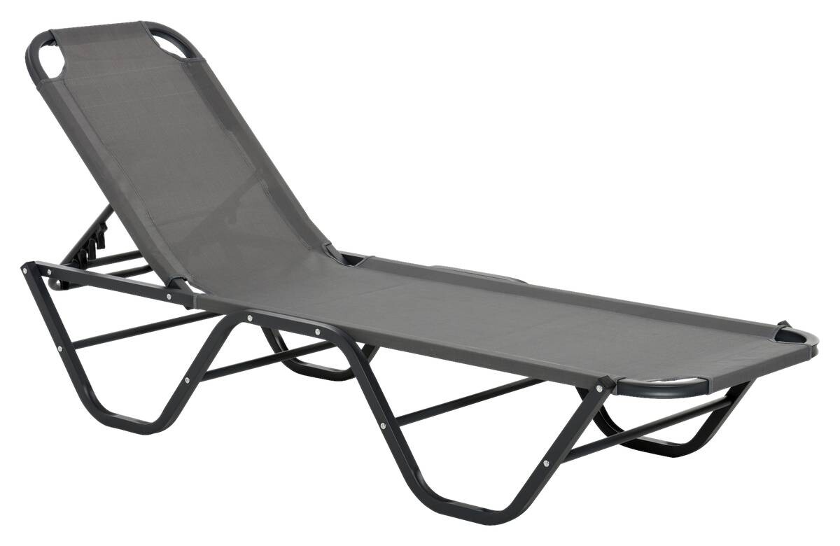 Outsunny Sonnenliege schwarz Aluminium B/H/L: ca. 59x91x163 cm