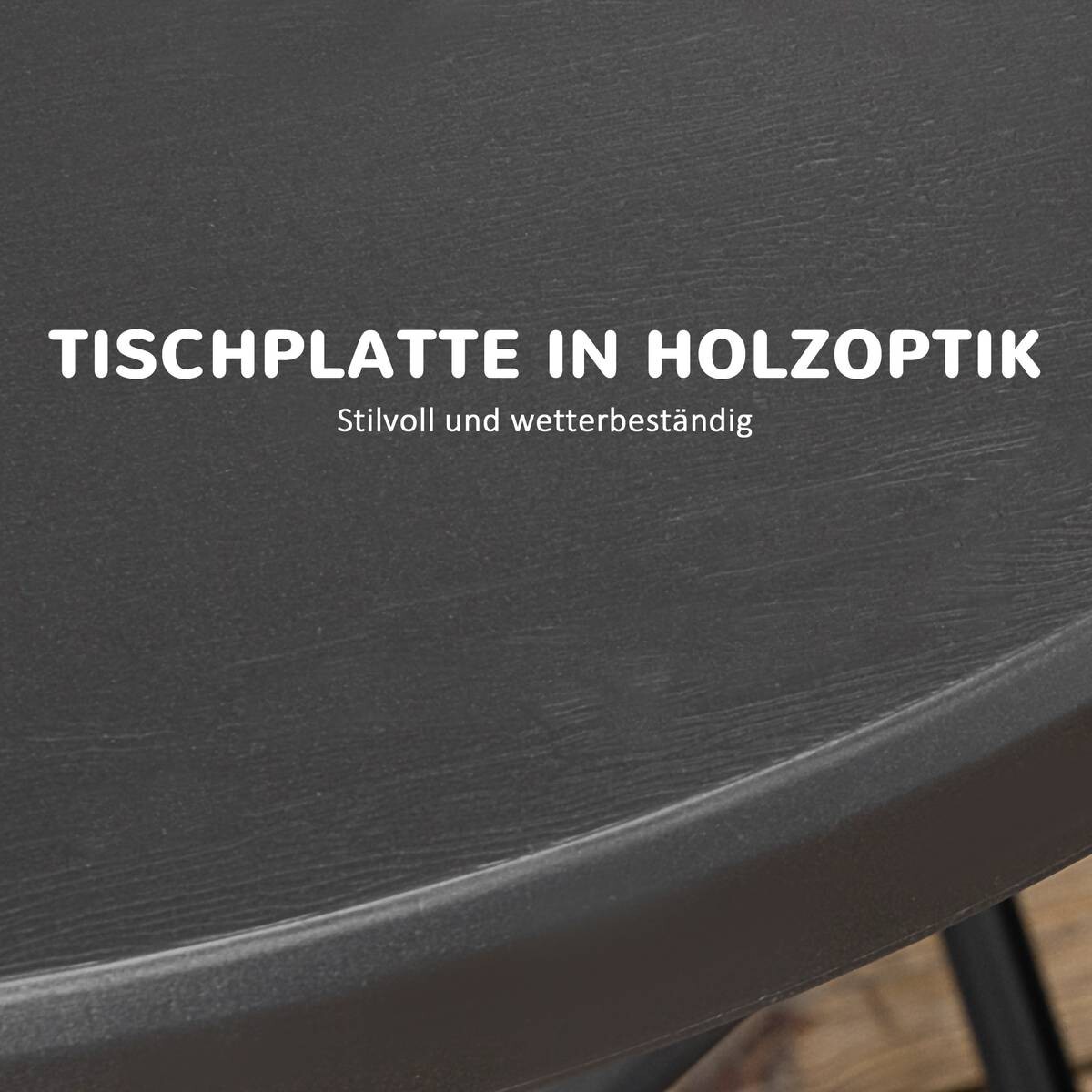 Outsunny Gartentisch dunkelgrau Polyethylen B/H/L: ca. 80x73x80 cm