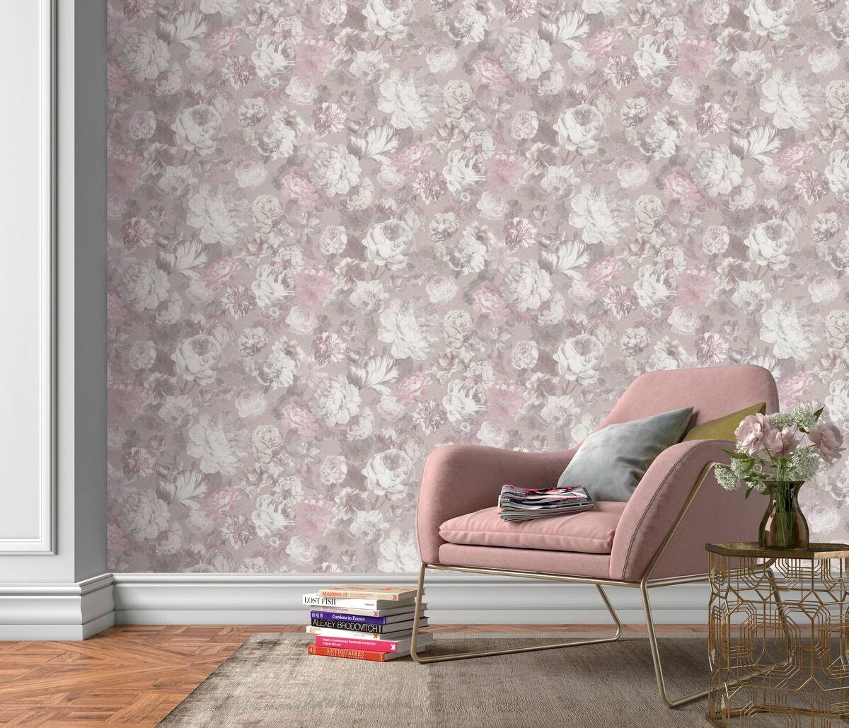 Vliestapete Floral bunt B/L: ca. 53x1005 cm