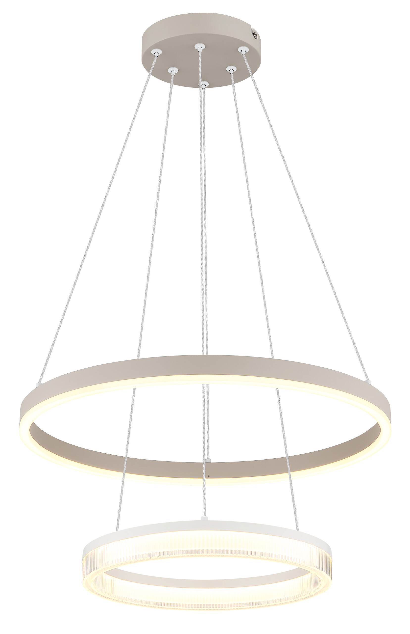 GLOBO Hängeleuchte weiß sand Kunststoff Metall H/D: ca. 150x50 cm 1.0 Brennstellen