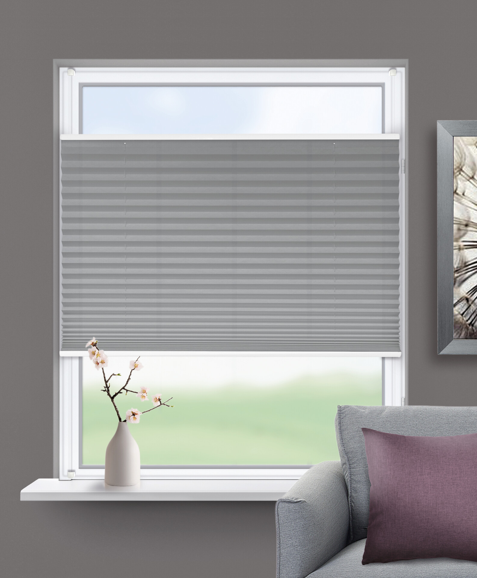 ACUS design collection Thermo Spann-Plissee Verdunklungsqualität anthrazit B/L: ca. 50x130 cm