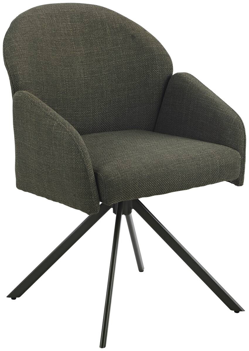 Drehstuhl Holly grün Microfaser Webstoff B/H/T: ca. 57x84x61 cm