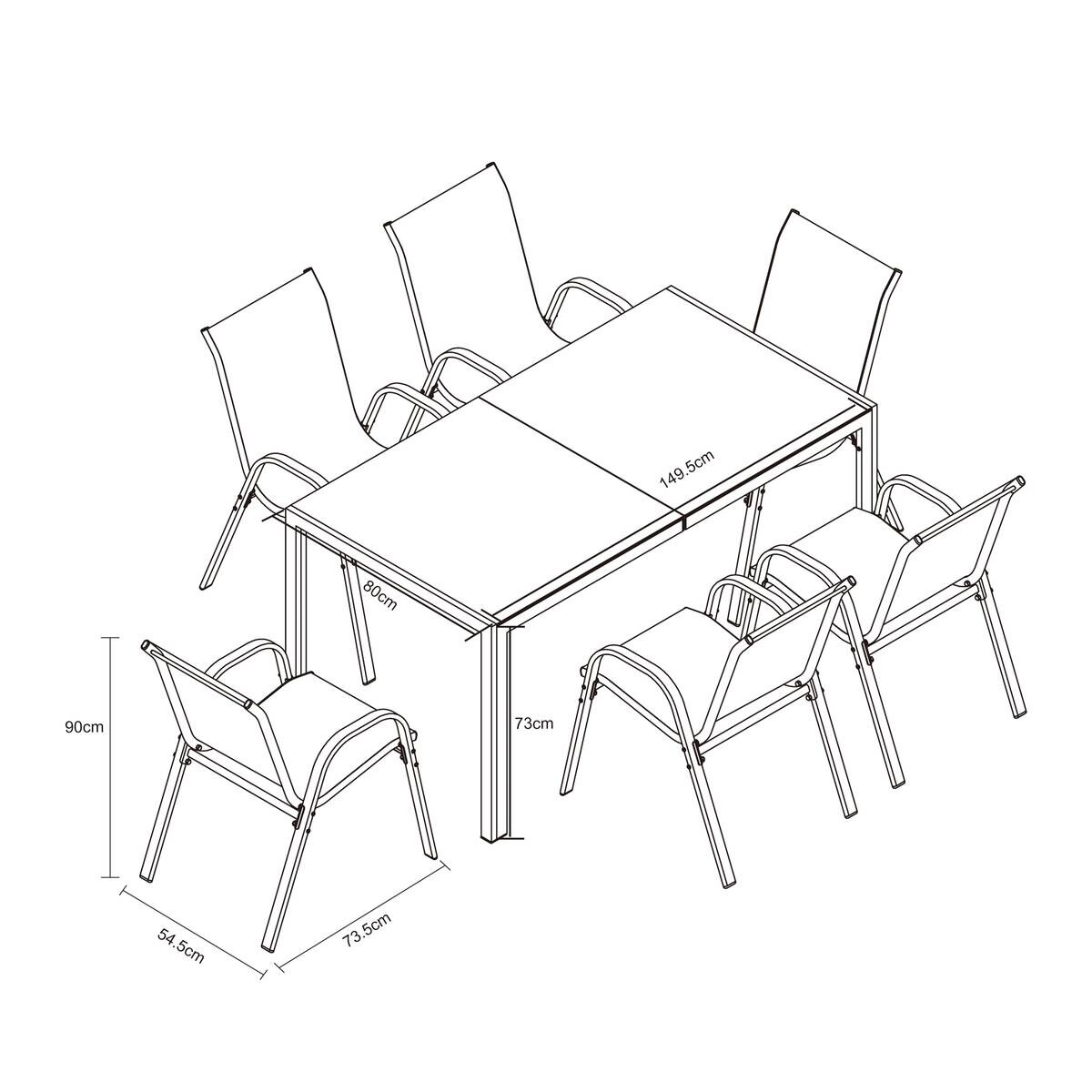 POCOline Gartensitzgruppe Tomar hellgrau Stahl