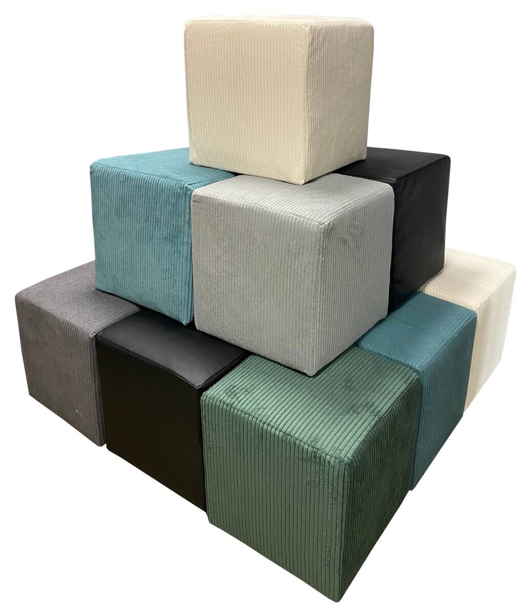 Hocker Tok Lagos weiß schwarz Kunststoff Styropor Schaumstoff Kord B/H/T: ca. 45x42x45 cm