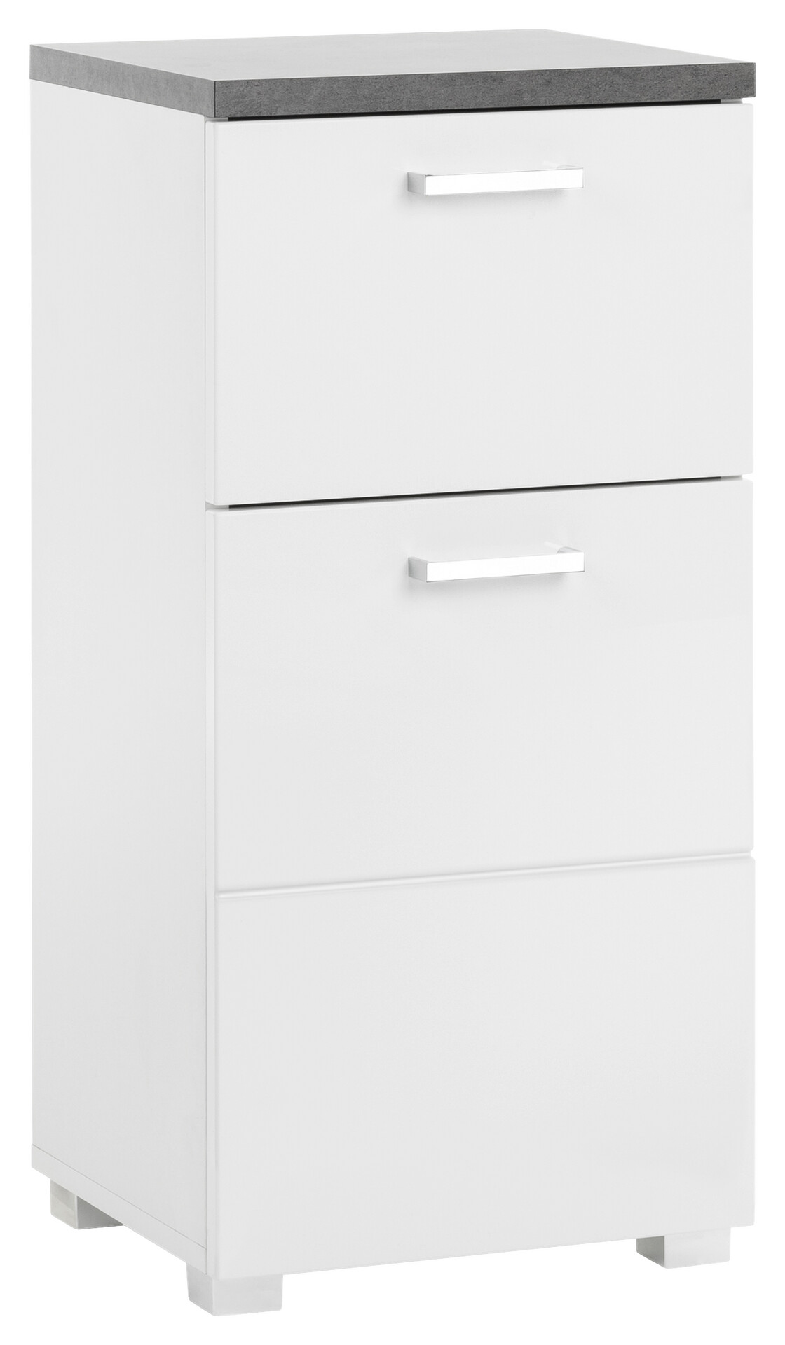 Badkommode Praya Dark Concret Nachbildung weiß Hochglanz B/H/T: ca. 36x73x32 cm