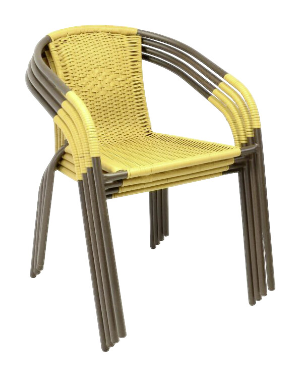 VCM Bistrostuhl 2er Set gelb Stahl B/H/T: ca. 53x73x60 cm