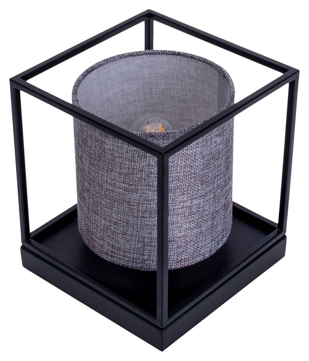 Näve Leuchten Tischleuchte 3190516 grau Metall Textil B/H/T: ca. 15x17x15 cm E14 1 Brennstellen