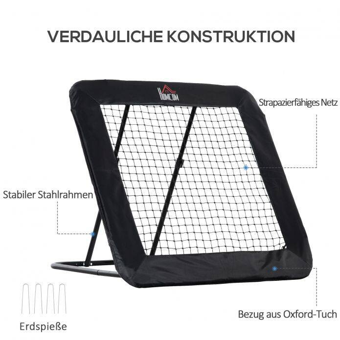 HOMCOM Rebounder mit Bodennagel schwarz B/H/L: ca. 118x120x128 cm