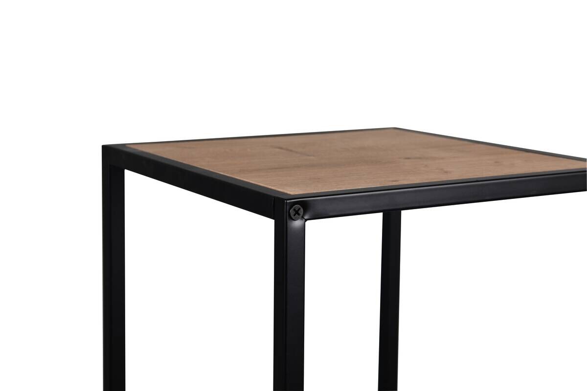 Beistelltisch Valery Eiche Artisan Nachbildung schwarz Metall MDF B/H/T: ca. 30x70x30 cm