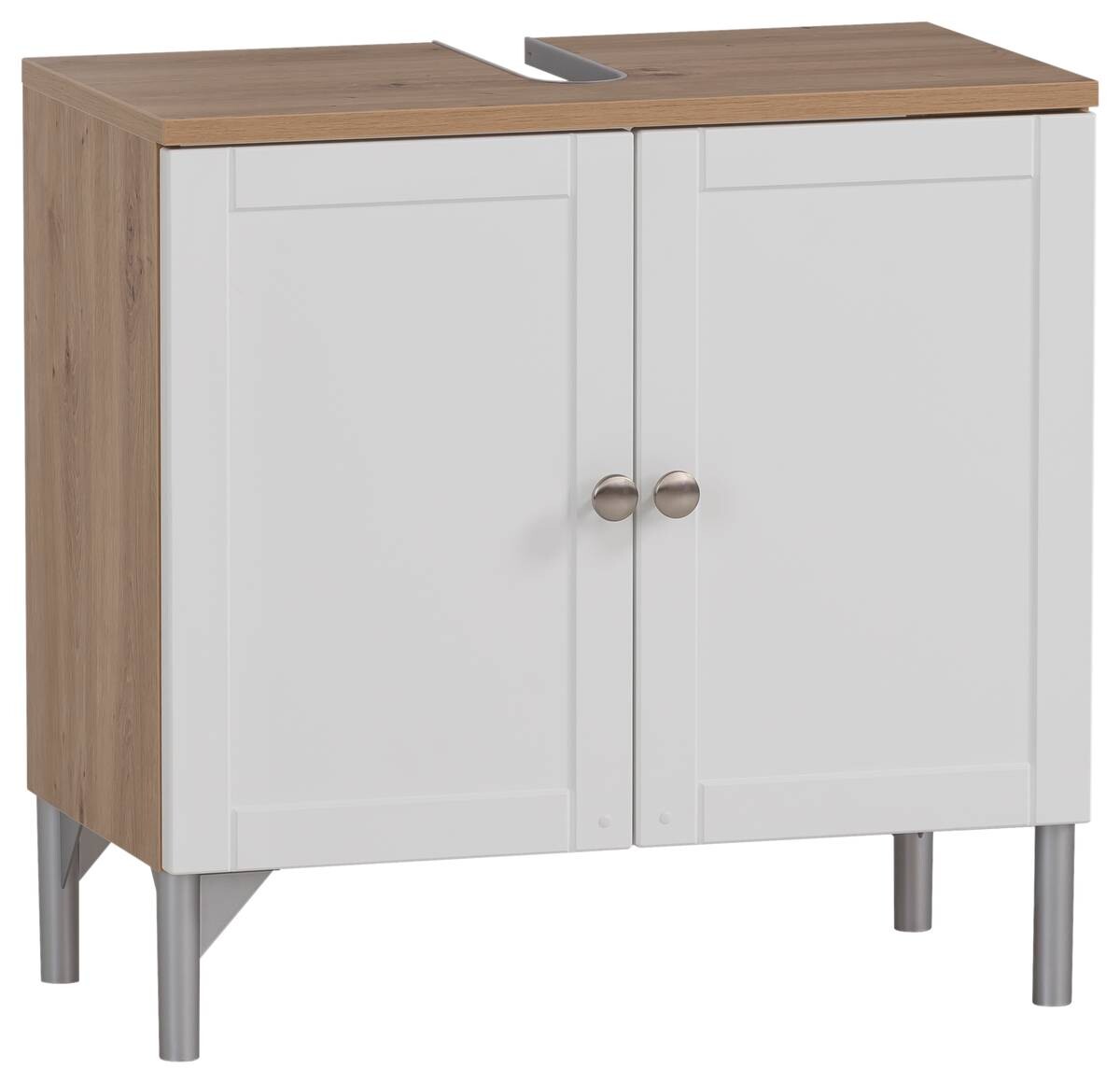 Waschbeckenunterschrank Jesper Eiche Artisan Nachbildung weiß matt B/H/T: ca. 60,2x58,5x32 cm