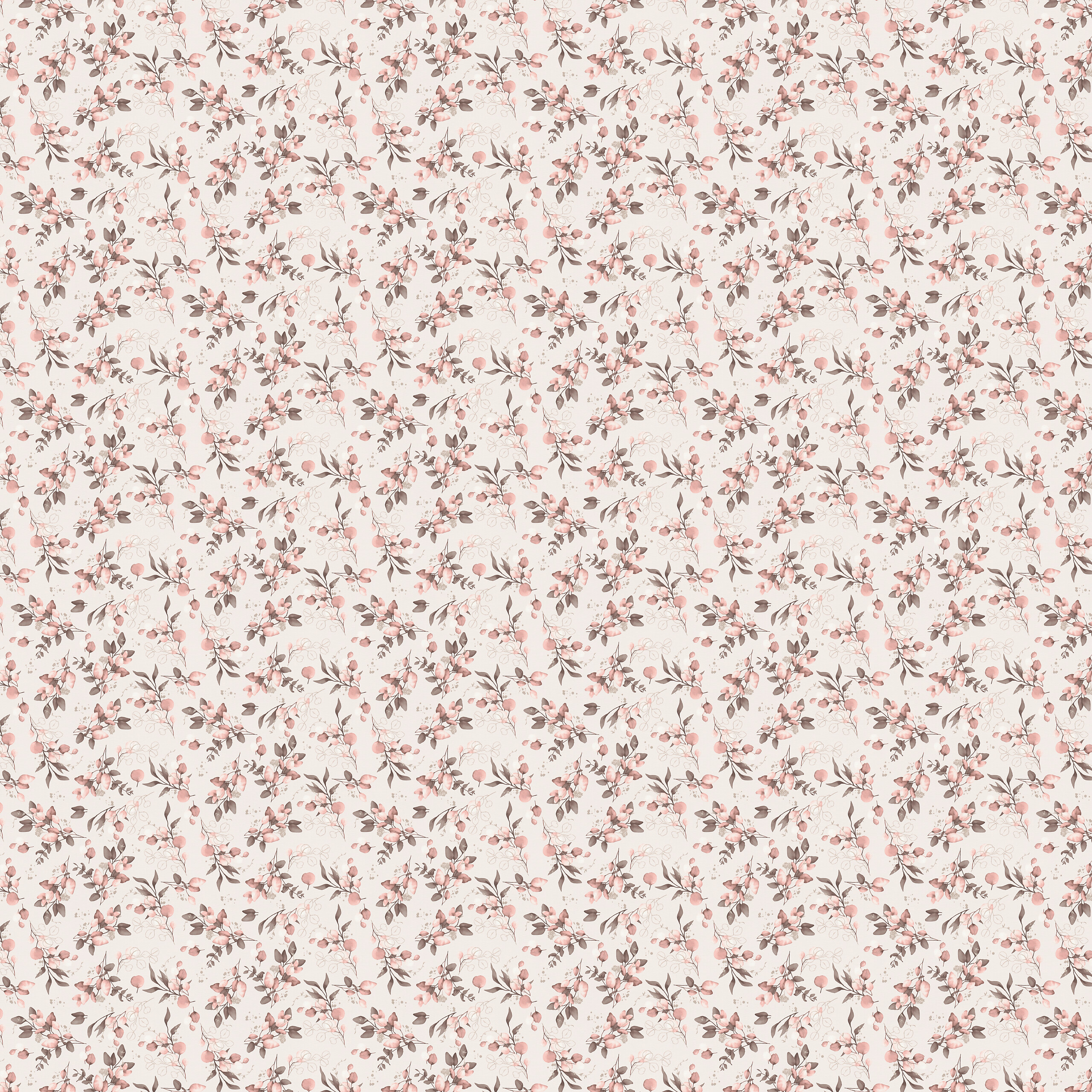 Vliestapete Blätter rosa braun B/L: ca. 53x1005 cm