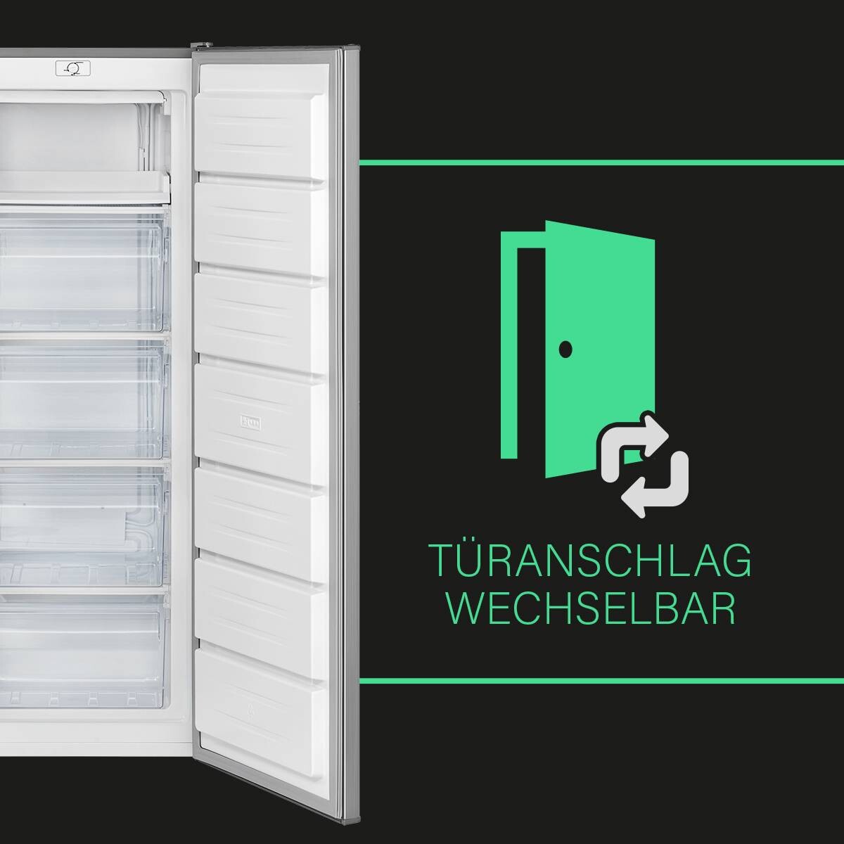 Bomann Gefrierschrank GS 7340 Inox B/H/T: ca. 54x143x57 cm