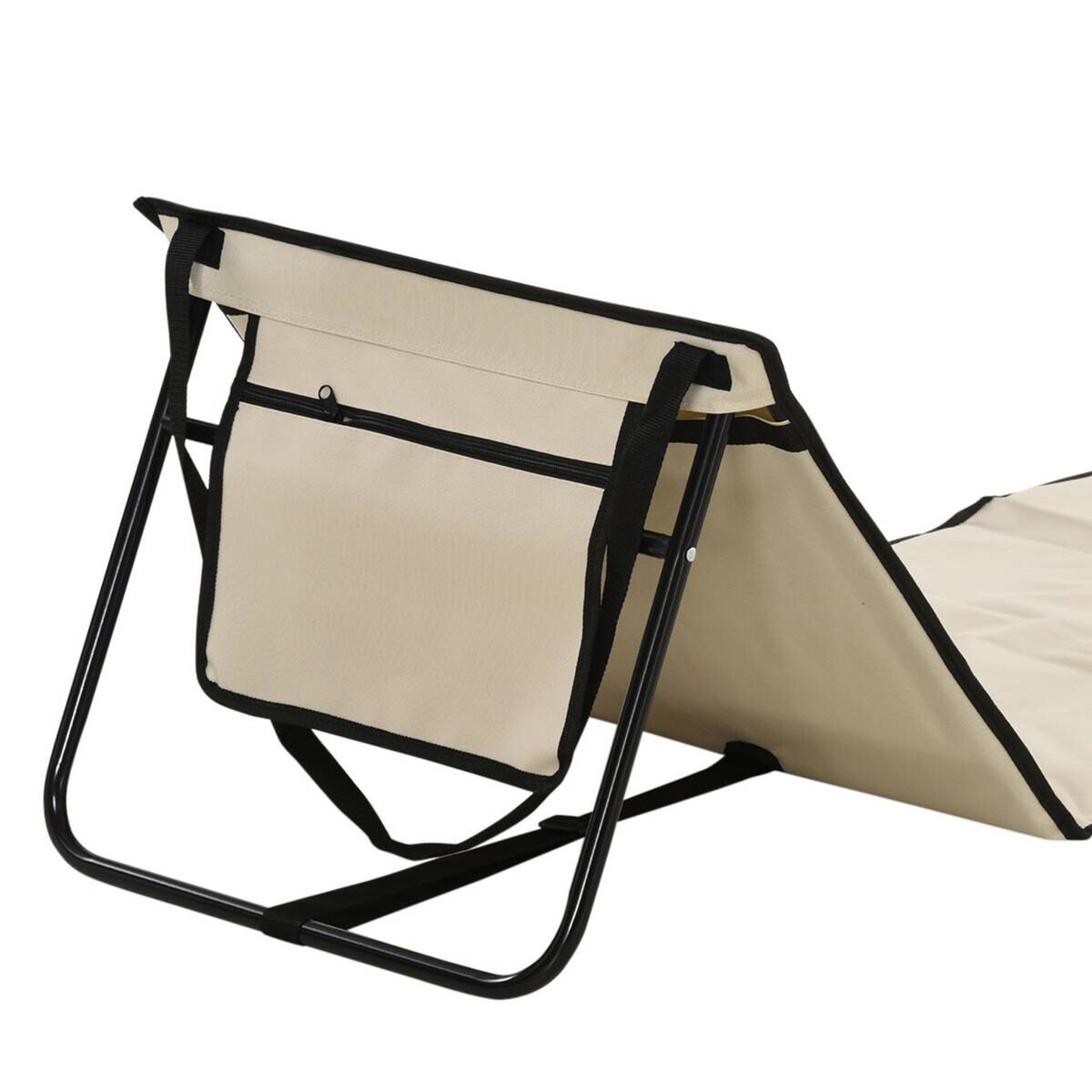 Outsunny Sonnenliege beige Polyester B/H/L: ca. 51x142x40 cm