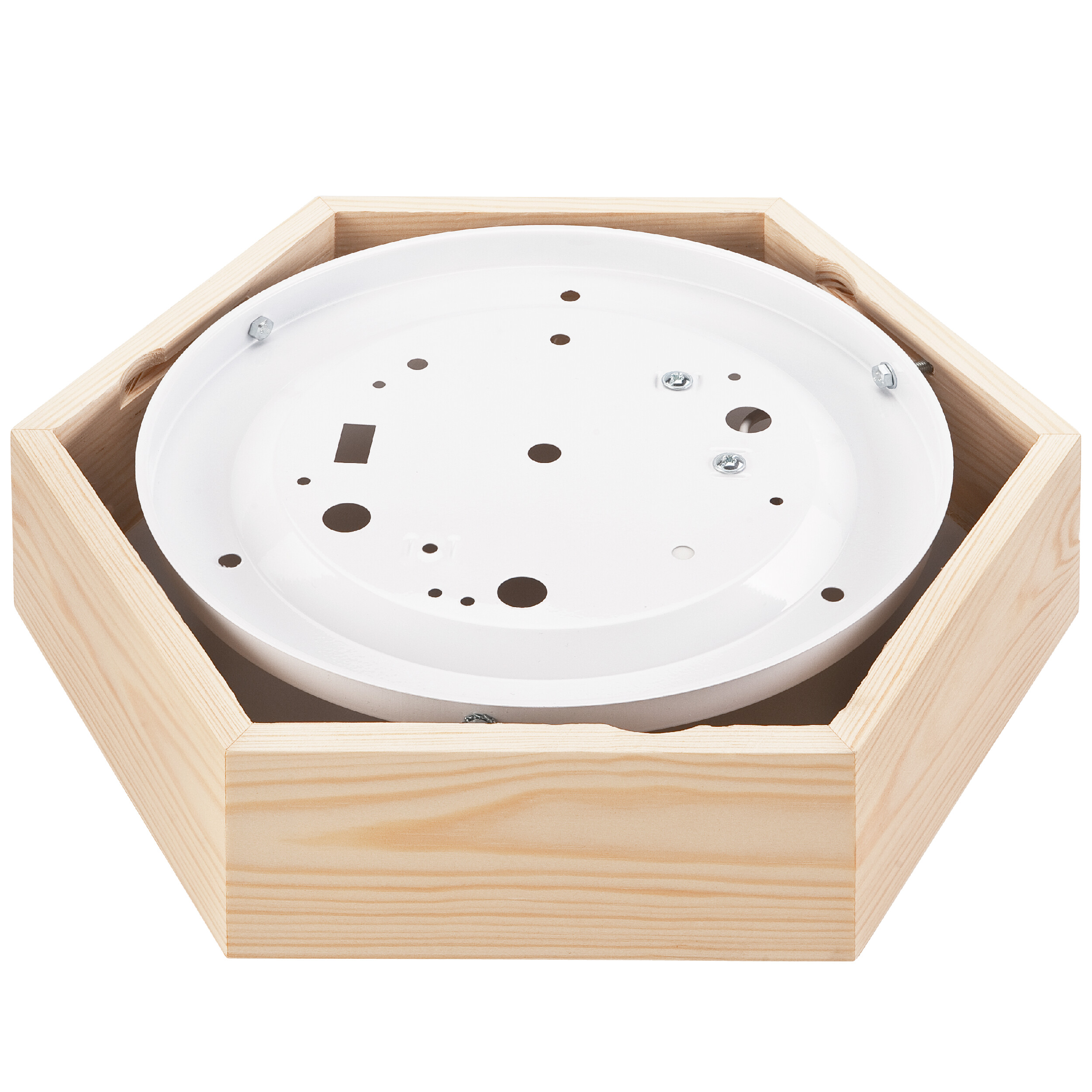 Lamkur Deckenleuchte kiefer Holz Glas B/H/L: ca. 33x12x33 cm 1 Brennstellen