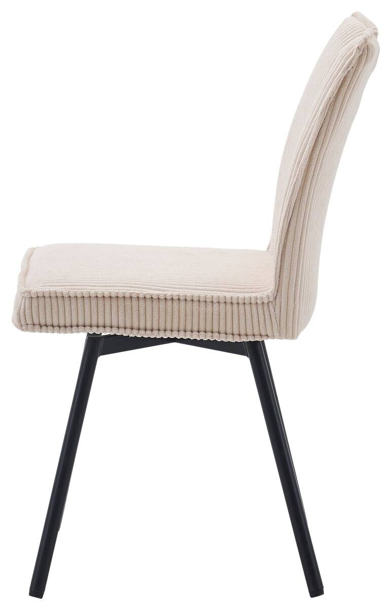 Stuhl Lara beige Kord B/H/T: ca. 47x89x58 cm