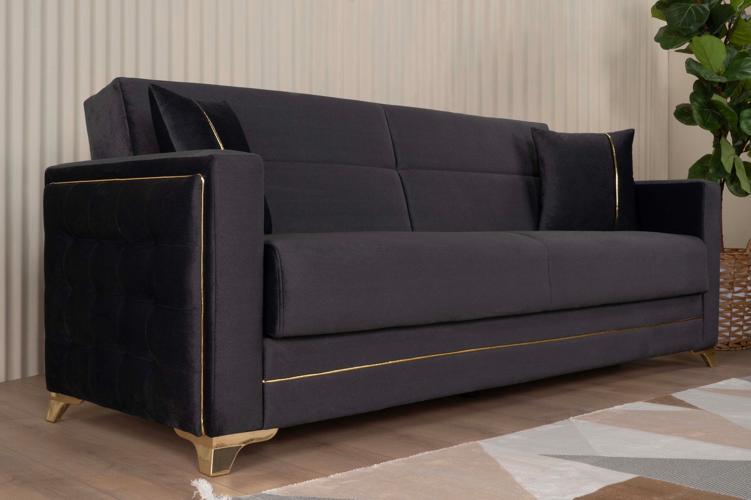 Sofa 3-2-1 Cavana anthrazit Microfaser