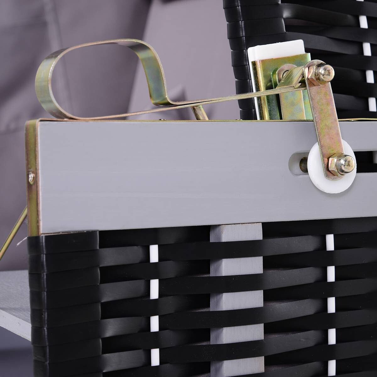 Outsunny Strandkorb grau Metall B/H/T: ca. 118x150x79 cm