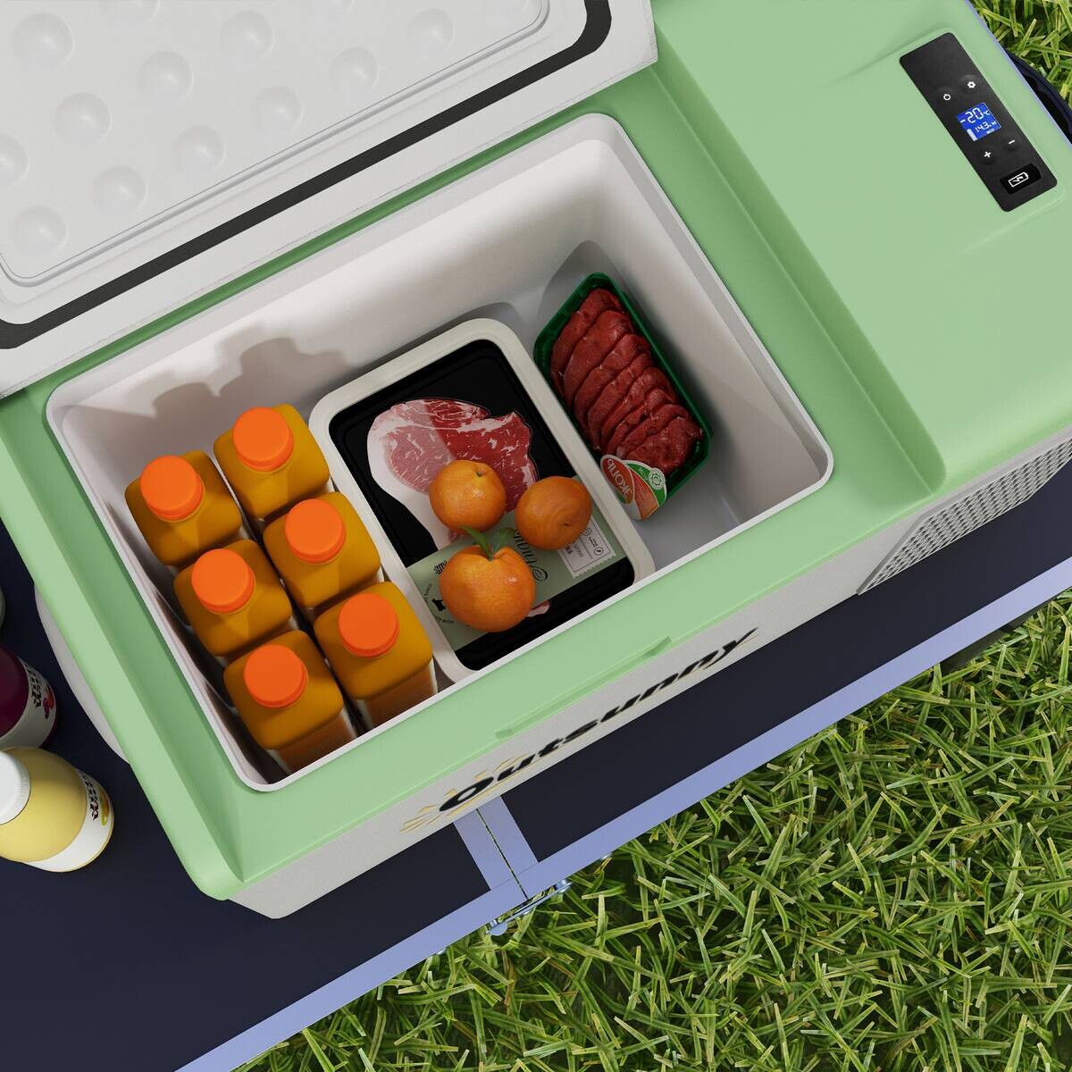 Outsunny Kompressor Kühlbox grau Kunststoff B/H/L: ca. 32x26x60 cm