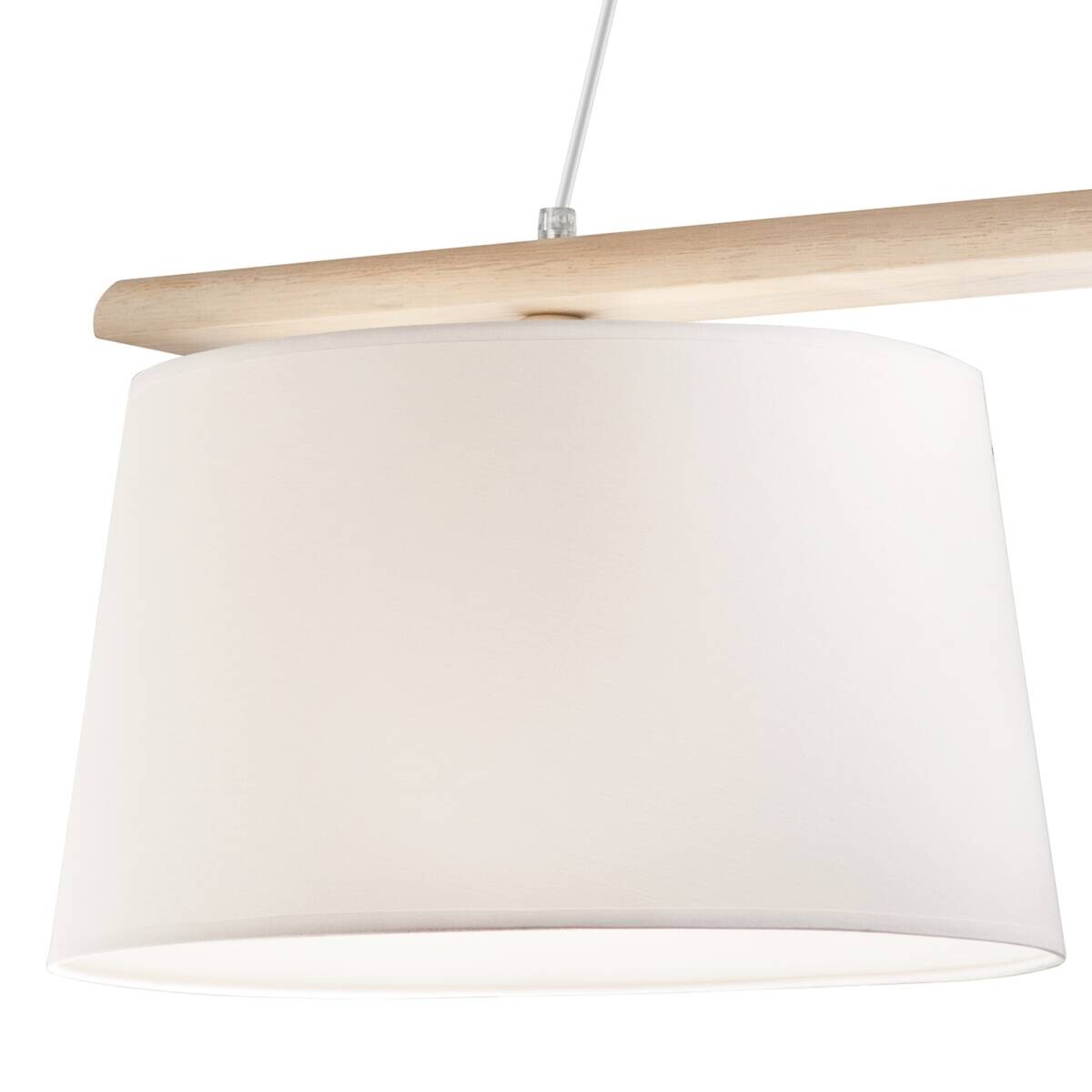 Lamkur Deckenleuchte weiß Stahl Holz B/H/L: ca. 24x45x90 cm 2 Brennstellen