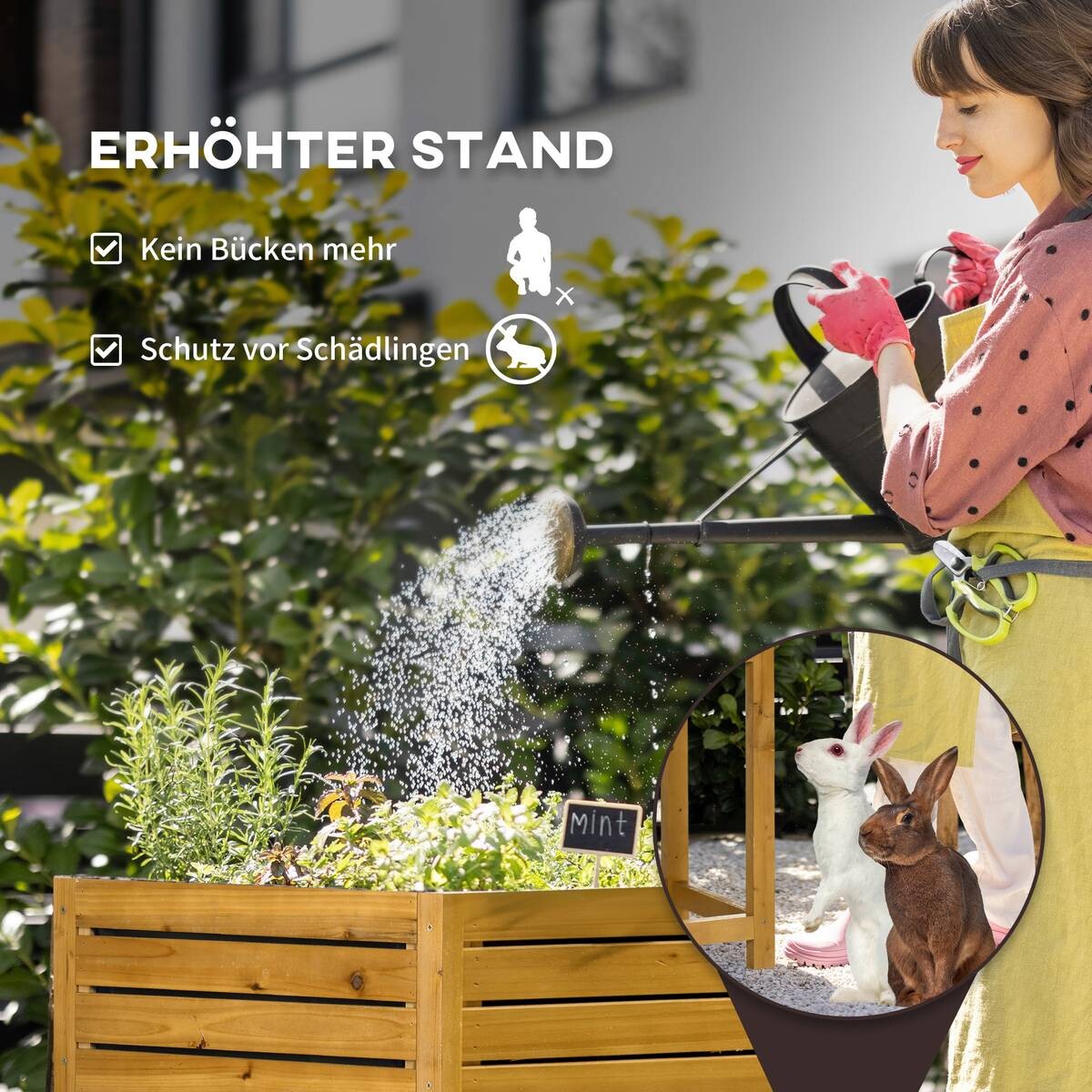 Outsunny Blumenkasten mit Arbeitsfläche