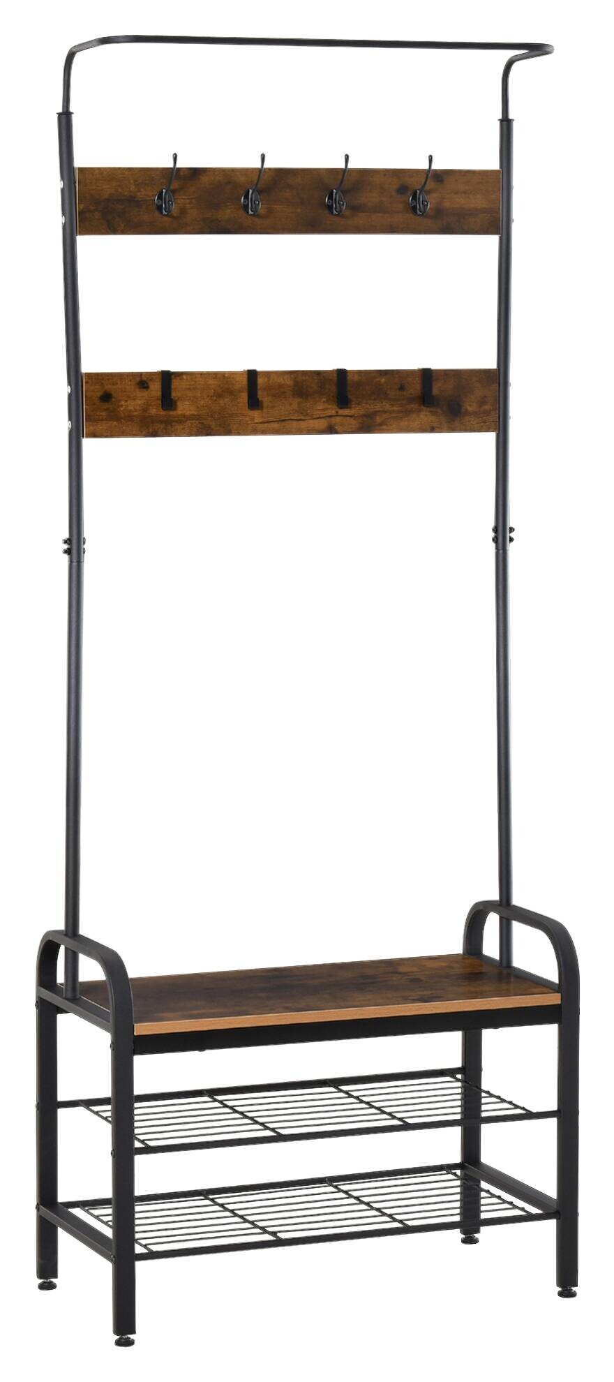 HOMCOM Garderobe schwarz Polypropylen B/H/L: ca. 34x72x185 cm