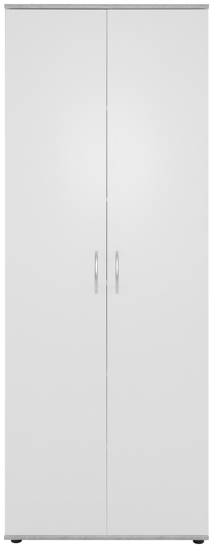 Mehrzweckschrank Andy 3 Beton Optik weiß B/H/T: ca. 70x187x34 cm