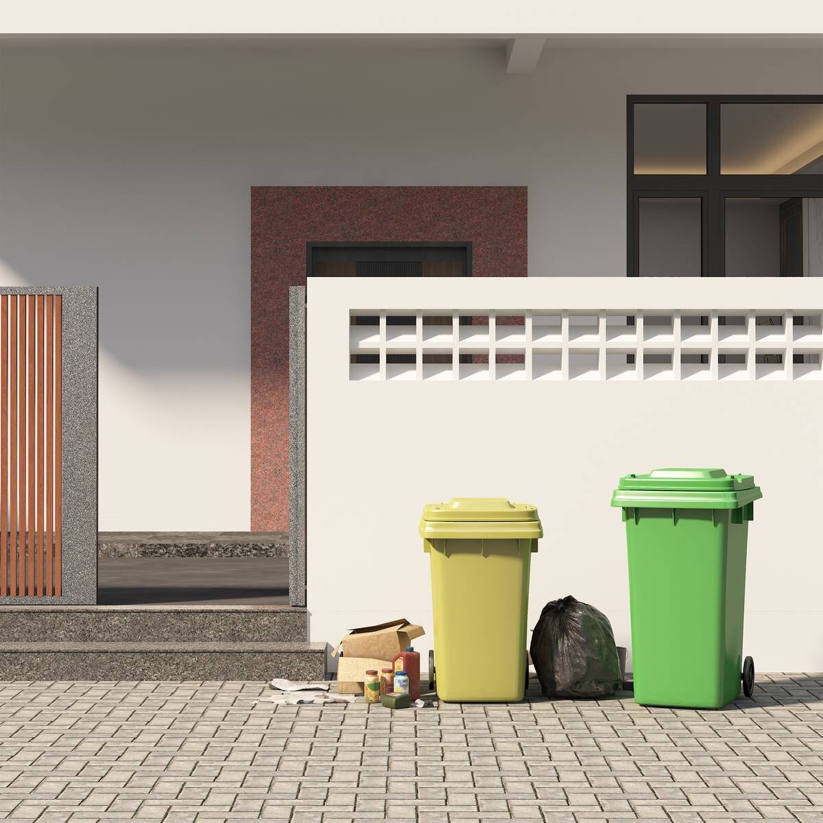 AXI Outdoor Living Mülltonnenbox Lucas braun B/H/L: ca. 80x116x132 cm