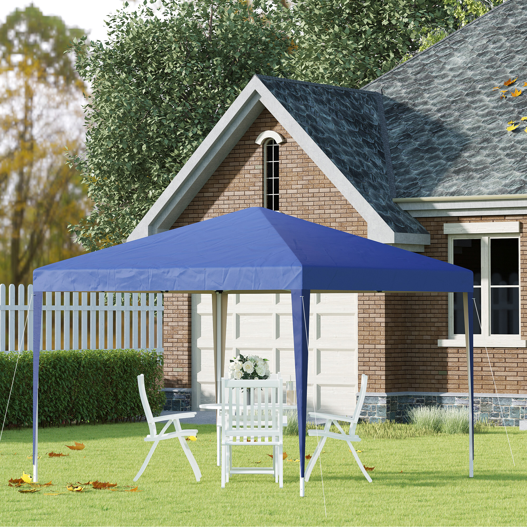 Outsunny Pavillon blau Polyester B/H/L: ca. 295x255x295 cm