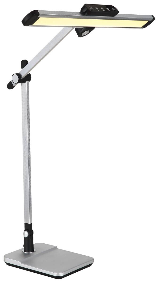 GLOBO LED-Tischleuchte silber schwarz Kunststoff Aluminium B/H/T: ca. 50x61,2x36,8 cm