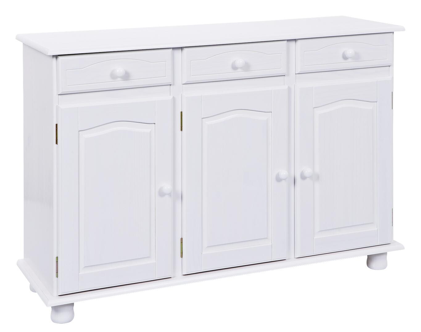 Kommode Livio weiß lackiert Kiefer B/H/T: ca. 130x87x43 cm