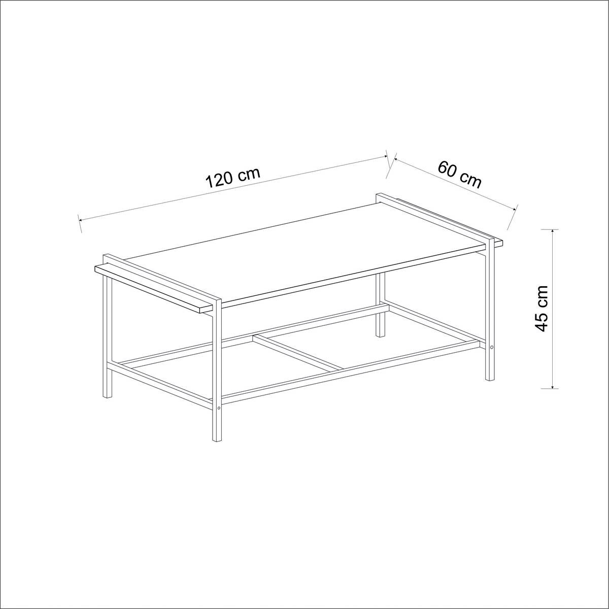 Couchtisch Lara walnuss Nachbildung schwarz B/H/T: ca. 120x45x60 cm