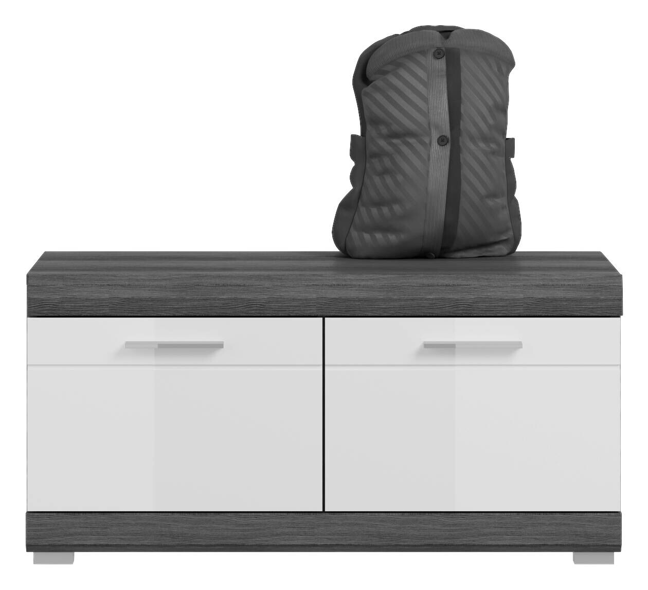 Sitzbank SCOUT Rauchsilber Nachbildung weiß Hochglanz B/H/T: ca. 90x44x40 cm