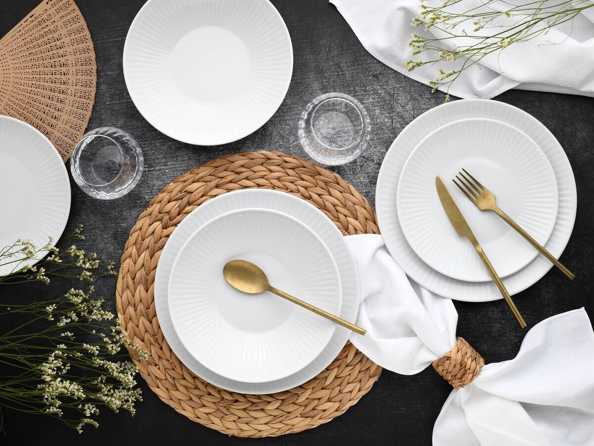 CreaTable Teller-Set Valencia weiß Porzellan