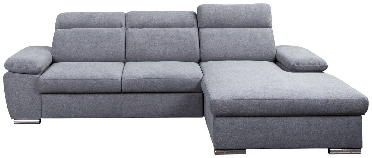 Ecksofa mit Bettfunktion und Bettkasten dunkelgrau Microfaser B/H/T: ca. 285x100x182 cm