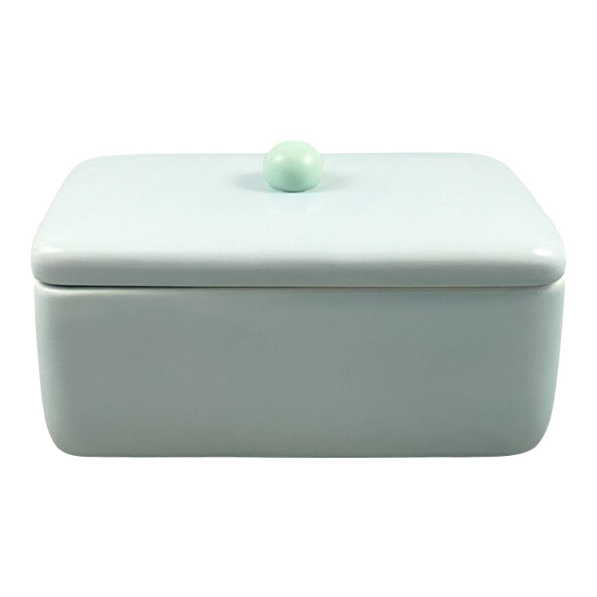 Aufbewahrungsdose hellblau Keramik B/H: ca. 25x14 cm