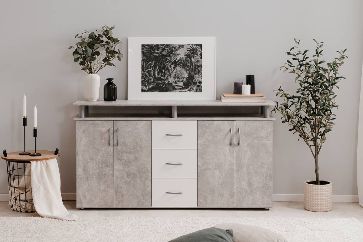 Megakommode Nevada Beton Optik B/H/T: ca. 155x84x35 cm Megakommode Nevada Beton Optik B/H/T: ca. 155x84x35 cm