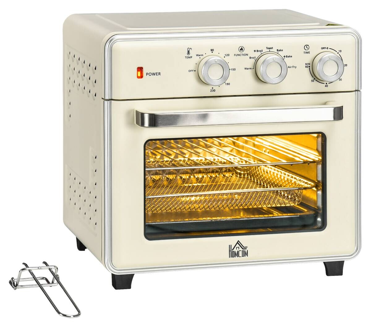 HOMCOM Küchengerät 800-152V90CW cremeweiß Edelstahl B/H/L: ca. 37,7x36x34,5 cm