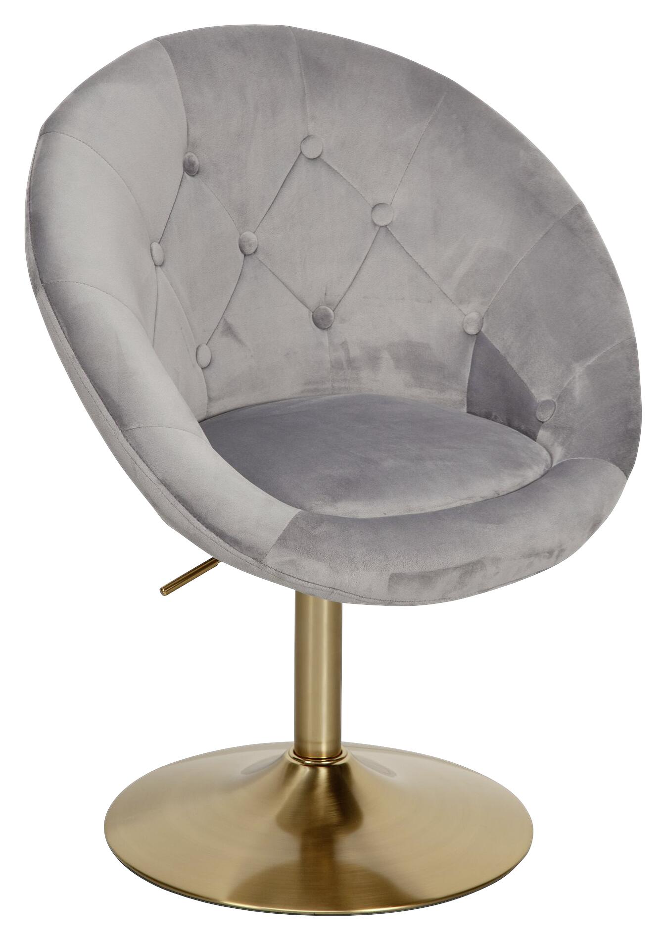 Wohnling Sessel grau gold Stoff Eisen