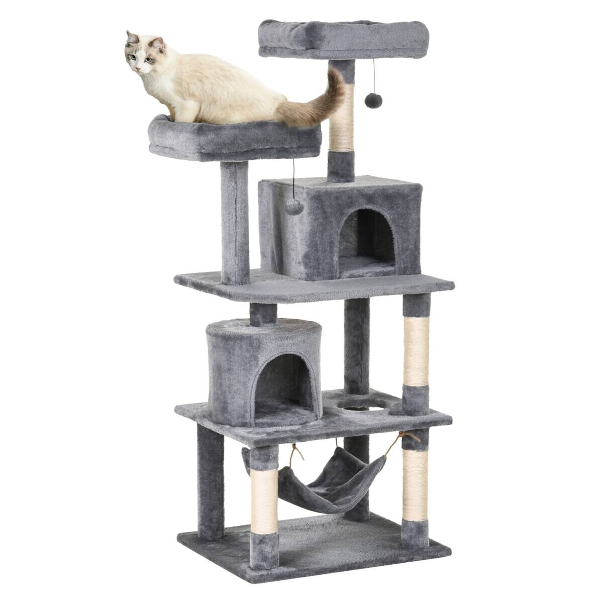 PawHut Kratzbaum grau Polypropylen B/H/L: ca. 50x60x145 cm