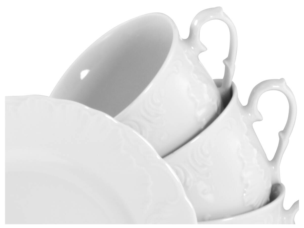 CreaTable Kaffeeservice Rokoko weiß Porzellan 18 tlg.