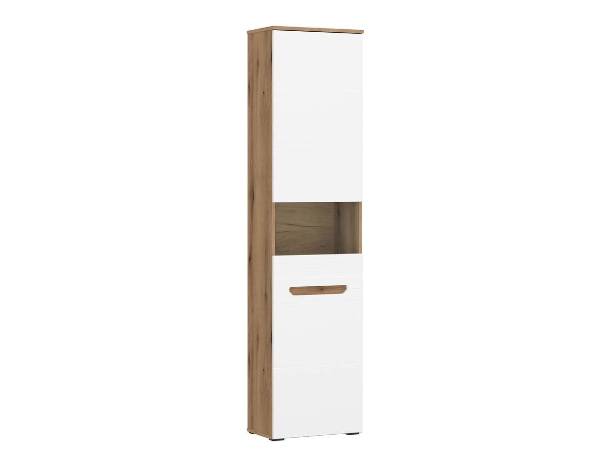 Vitrine Alana Eiche Evoke Coast Nachbildung weiß Hochglanz B/H/T: ca. 47x195x33 cm